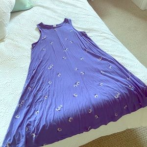 Purple, floral swing dress